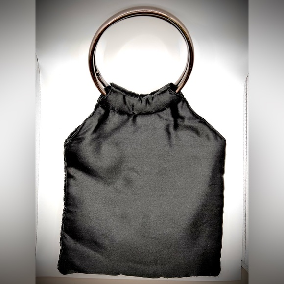 Adorable Purse/Bag, Handmade/India w/Sequins-w/Round Hoops-Unique-Good Condition - Picture 2 of 8